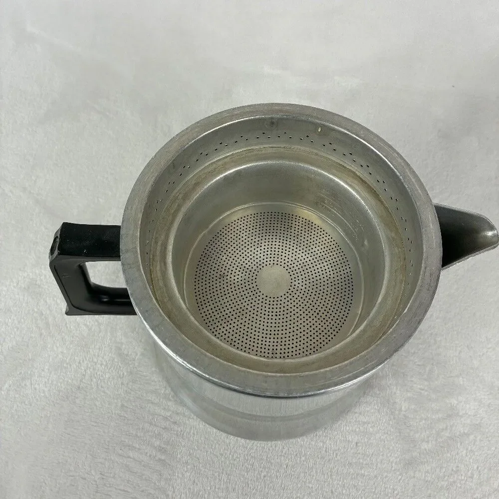 Vintage Mirro Aluminum 8 Cup Drip Coffee Maker Pot USA Camping Percolator Retro